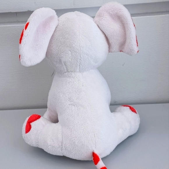 -RBI RON BANAFATO White ELEPHANT With Red HEART EARS Lovey Valentine's PLUSH 7โ - Picture 4 of 10